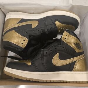 Black and Gold High-Top Sneakers